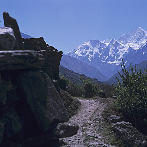 Passing Mani Wall to Langtang Himal