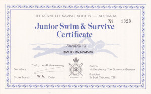 Junior Swim & Survive Certificate (2)