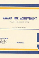 Biology Award 1992
