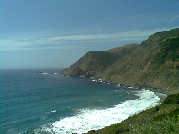 Driving on Highway 1 in California