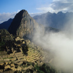 Machu Picchu Through Clouds