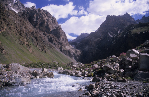 River Flowing Down Hanging Valley