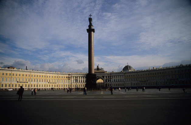Outside the State Hermitage Museum in St Petersburg