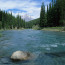 Crossing a River on Banff Hike