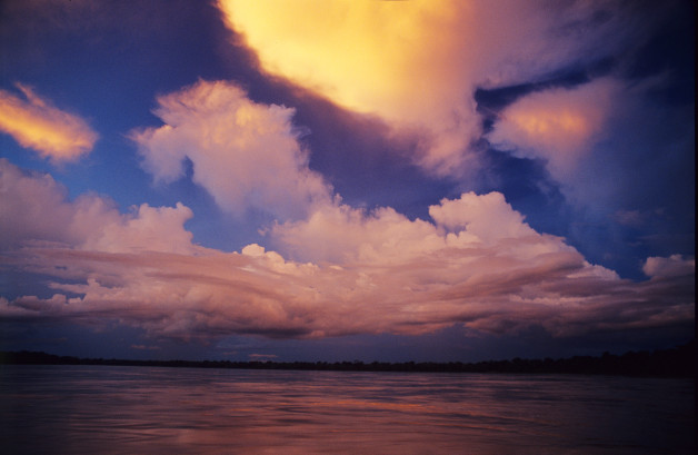 Sunset on the Rio Napo from Pantoja to Iquitos