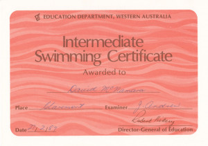 Intermediate Swimming Certificate
